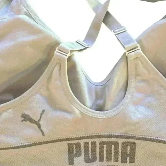 Puma White Athletic Sports Bra, M‎ - Picture 3 of 3